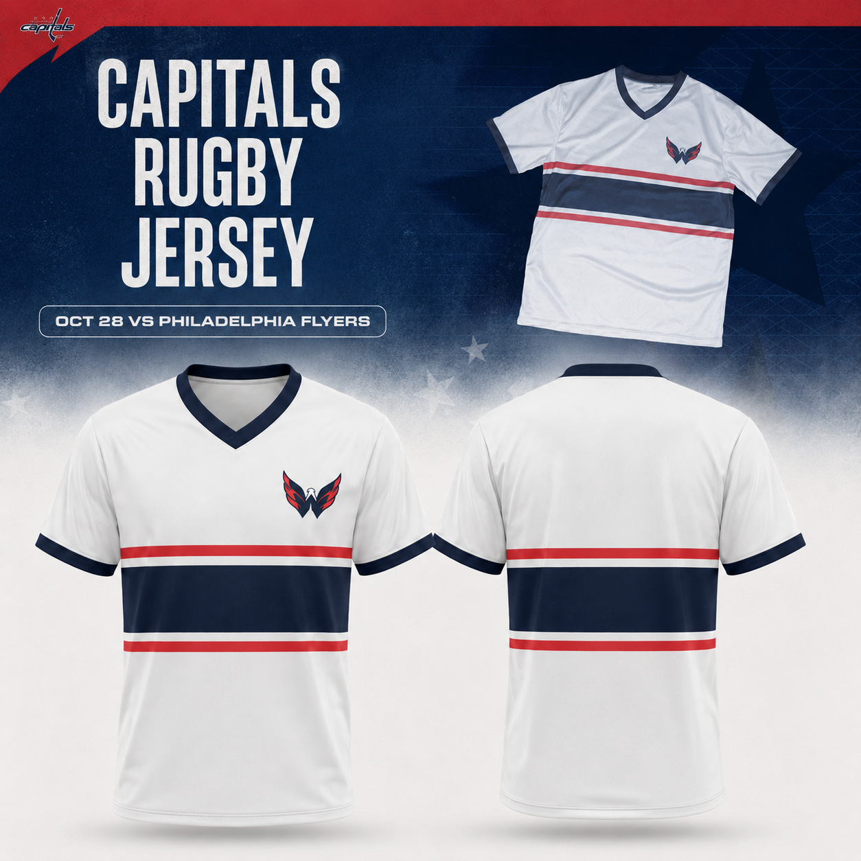 Washington Capitals Rugby Jersey Special Game Collection Short Sleeve Sports Fan Apparel 2 - Unicasport Washington Capitals Rugby Jersey Special Game Collection Short Sleeve Sports Fan Apparel