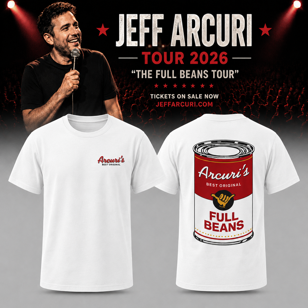Jeff Arcuri Tour 2026 Full Beans Tee