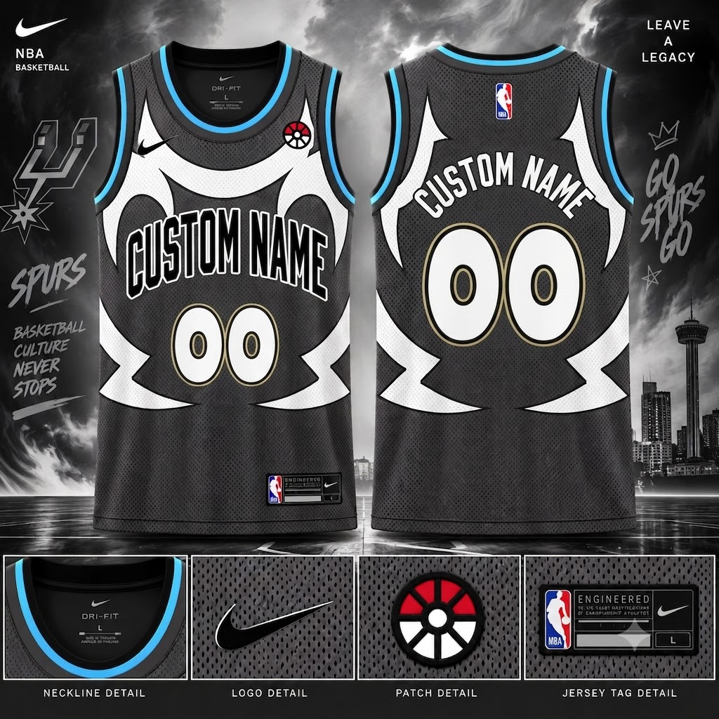 San Antonio Spurs Custom Name Number 00 Black Basketball Jersey Fan Apparel 1 - Unicasport San Antonio Spurs Custom Name Number 00 Black Basketball Jersey Fan Apparel