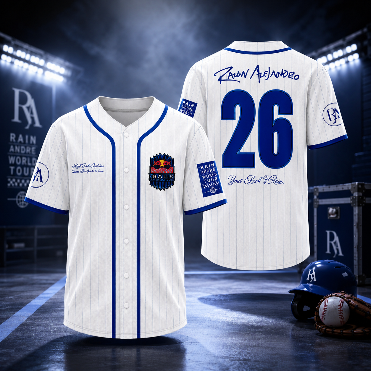 Rain Andre World Tour 2026 Baseball Jersey Custom Name Number Music Fan Apparel Collection 1 - Unicasport Rain Andre World Tour 2026 Baseball Jersey Custom Name Number Music Fan Apparel Collection