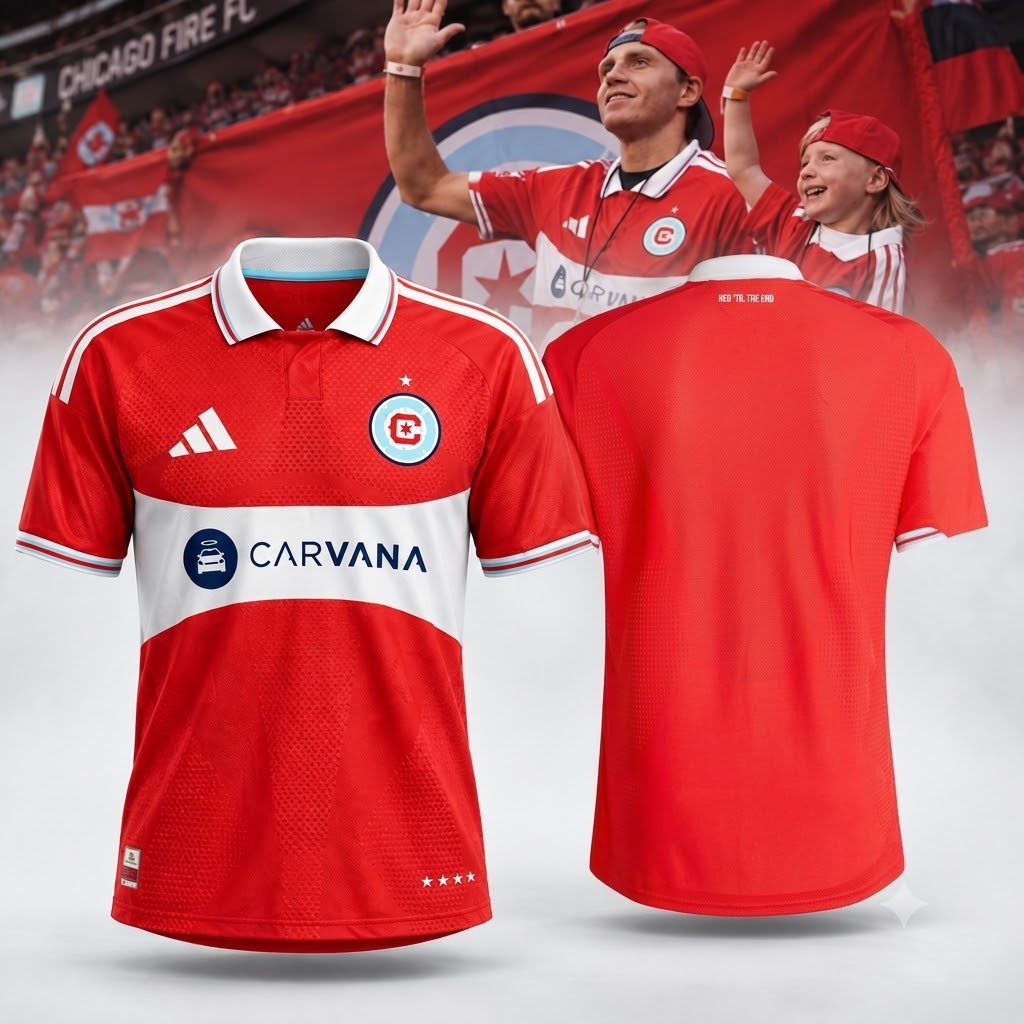 Chicago Fire FC 2026 27 Home Authentic Adidas Soccer Jersey Red White MLS Fan Apparel 1 - Unicasport Chicago Fire FC 2026 27 Home Authentic Adidas Soccer Jersey Red White MLS Fan Apparel