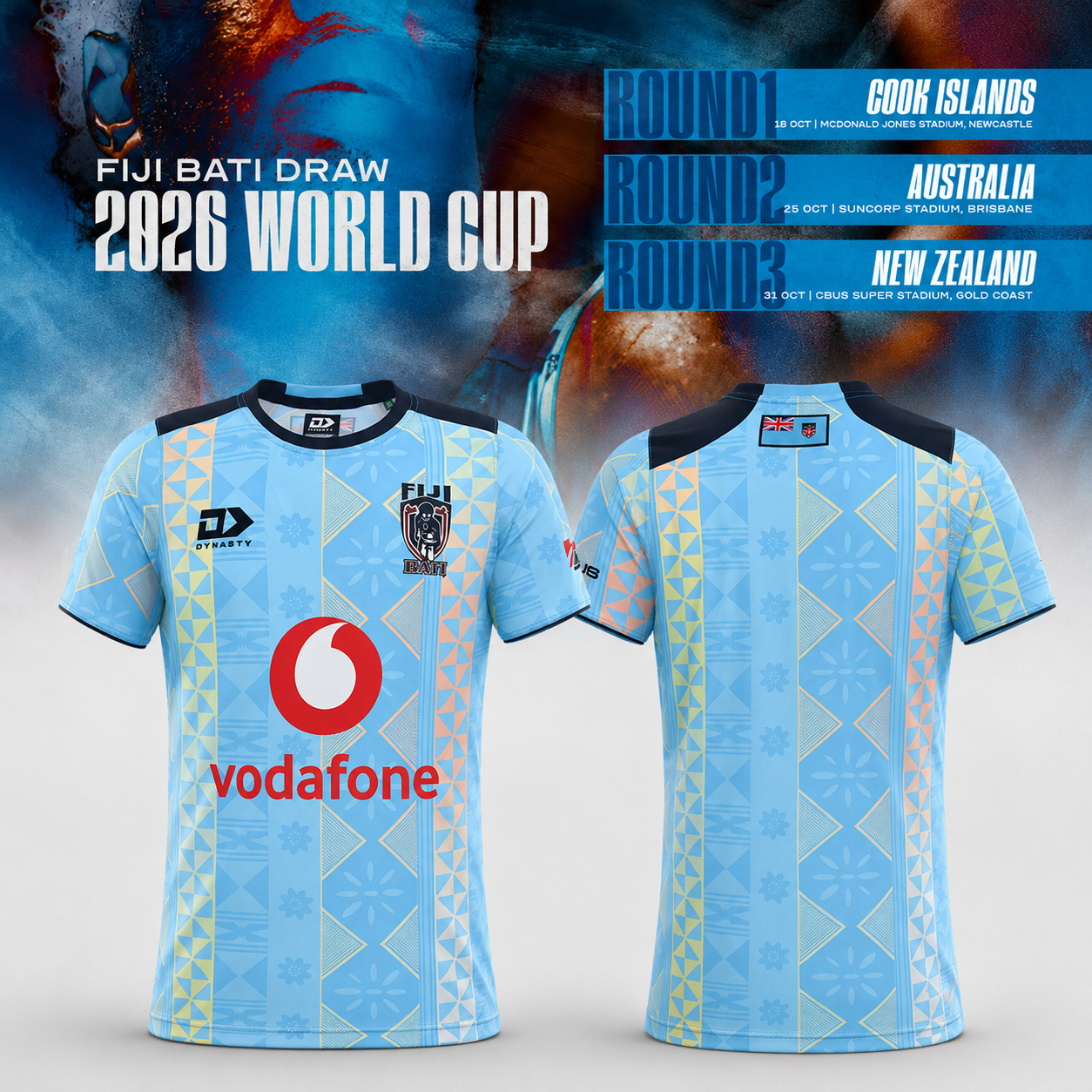 Fiji Bati 2026 RLWC Training Range Rugby League World Cup Training Jersey Fiji Rugby Fan Apparel 1 - Unicasport Fiji Bati 2026 RLWC Training Range Rugby League World Cup Training Jersey Fiji Rugby Fan Apparel