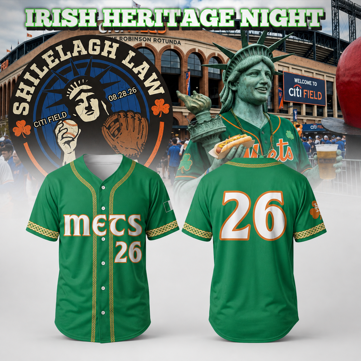 New York Mets Irish Heritage Night 2026 Baseball Jersey Special Edition Irish Celebration Fan Apparel 2 - Unicasport New York Mets Irish Heritage Night 2026 Baseball Jersey Special Edition Irish Celebration Fan Apparel