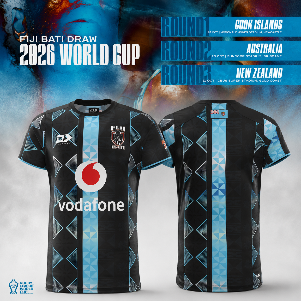 Fiji Bati 2026 RLWC Training Range Rugby League World Cup Training Jersey Team Fan Apparel 2 - Unicasport Fiji Bati 2026 RLWC Training Range Rugby League World Cup Training Jersey Team Fan Apparel