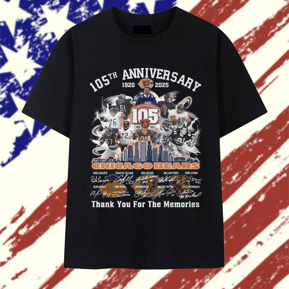 105th Anniversary 19202025 Chicago Bears Thank You For The Memories Vintage T Shirt