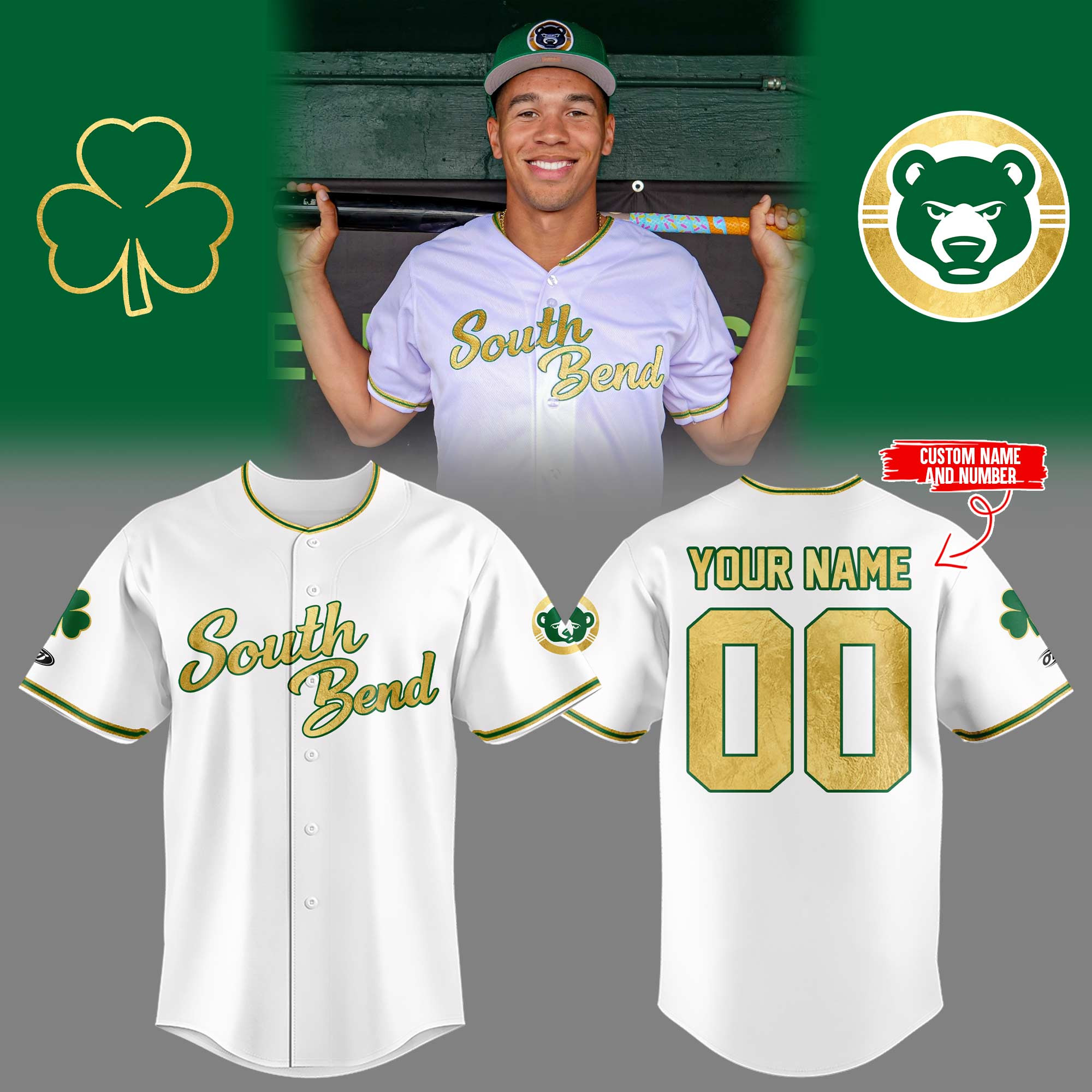 Custom South Bend Cubs x Notre Dame Baseball Jersey SB Cubs Merch Presents For Baseball Fans 1 - Unicasport Custom South Bend Cubs x Notre Dame Baseball Jersey SB Cubs Merch Presents For Baseball Fans