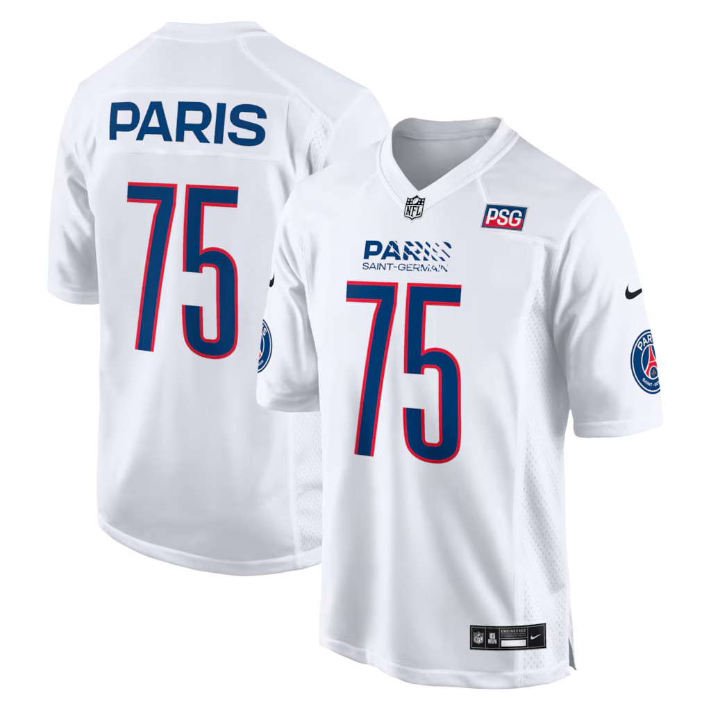 PSG Merch Paris Saint-Germain Soccer X NFL Game Jersey White Fan Clothing Gifts For Husband 1 - Unicasport PSG Merch Paris Saint-Germain Soccer X NFL Game Jersey White Fan Clothing Gifts For Husband