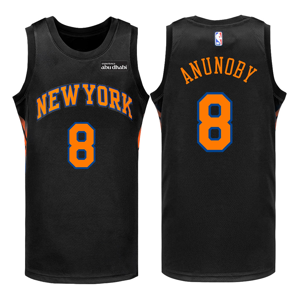New York Knicks #8 OG Anunoby Swingman Jersey Black NY Knicks Merch Gifts For Basketball Fans 1 - Unicasport New York Knicks #8 OG Anunoby Swingman Jersey Black NY Knicks Merch Gifts For Basketball Fans