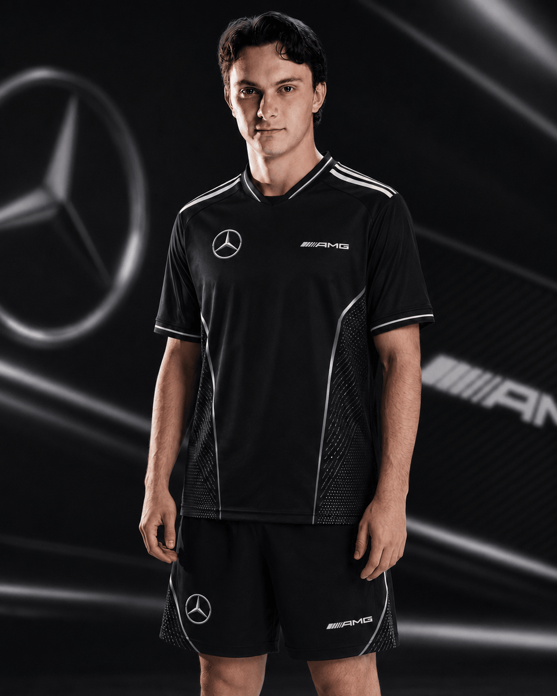 Merc AMG Sport Jersey And Short Set Car Lover Apparel Gift Ideas For Brothers 1 - Unicasport Merc AMG Sport Jersey And Short Set Car Lover Apparel Gift Ideas For Brothers