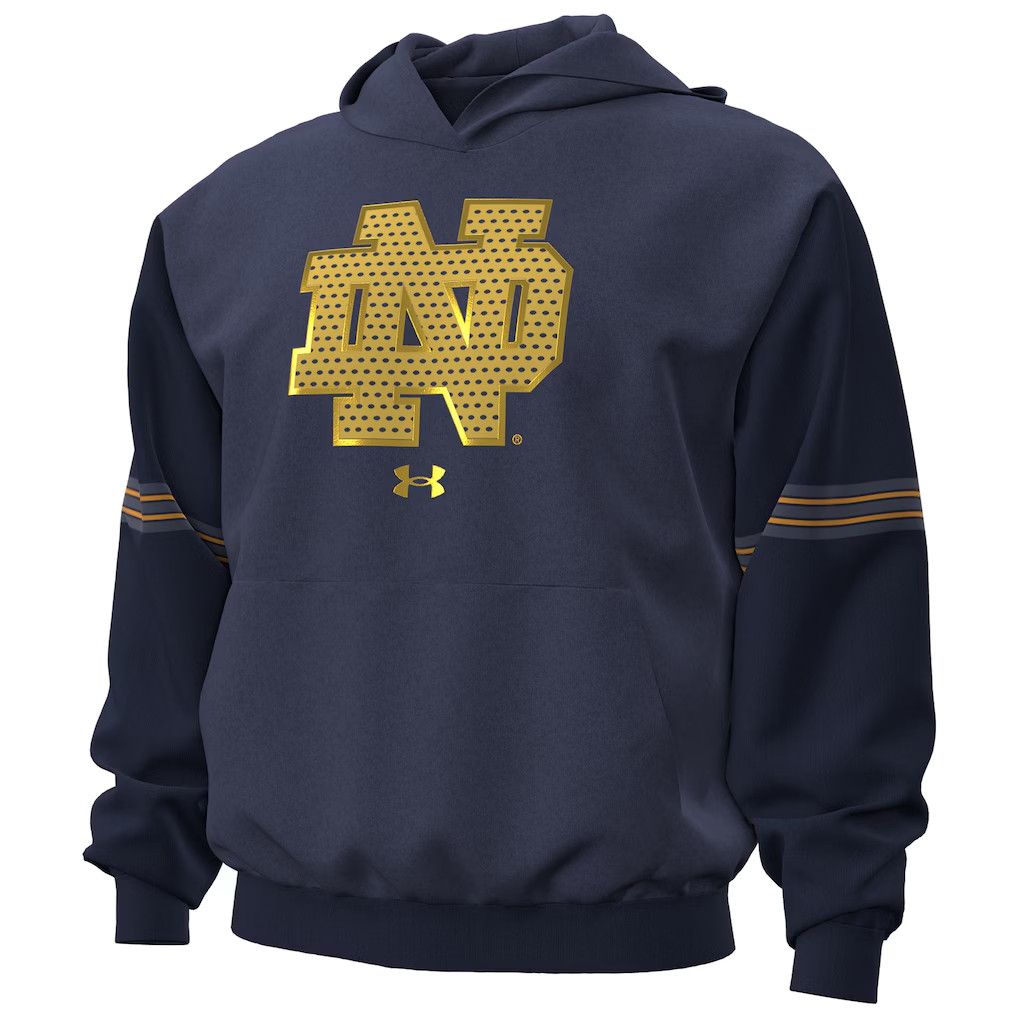 Notre Dame Merch Notre Dame Fighting Irish 2026 Shamrock Series Jersey Icon Taped Hoodie Navy 1 - Unicasport Notre Dame Merch Notre Dame Fighting Irish 2026 Shamrock Series Jersey Icon Taped Hoodie Navy