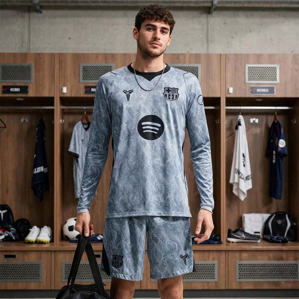 Barca X Kobe Bryant Goalkeeper Long Sleeve Jersey And Shorts Set FC Barcelona Merch 1 - Unicasport Barca X Kobe Bryant Goalkeeper Long Sleeve Jersey And Shorts Set FC Barcelona Merch