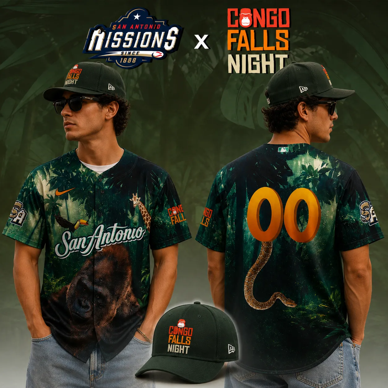 San Antonio Missions x Congo Falls Night 2026 Personalized Baseball Jersey 1 - Unicasport San Antonio Missions x Congo Falls Night 2026 Personalized Baseball Jersey