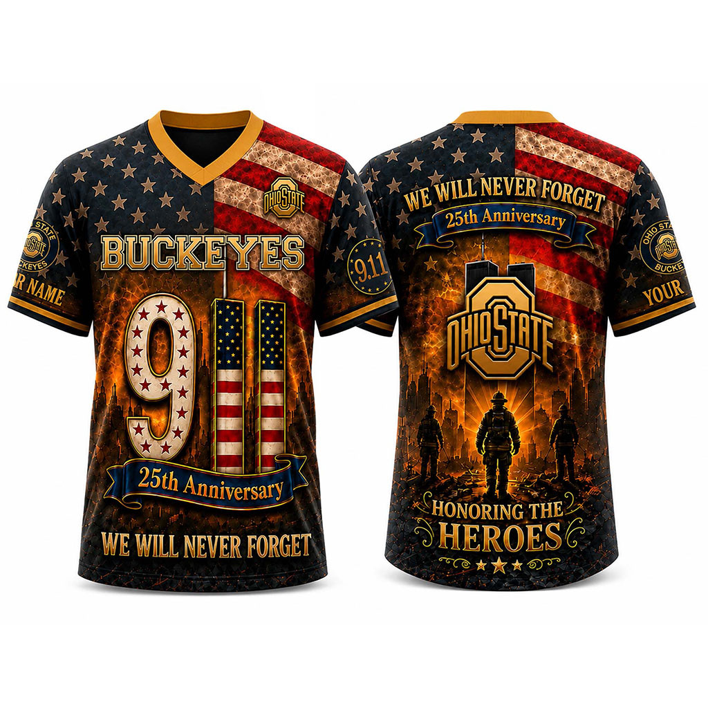 Personalized 2026 Buckeyes 25th Anniversary We Will Never Forget Honoring The Heroes Jersey 1 - Unicasport Personalized 2026 Buckeyes 25th Anniversary We Will Never Forget Honoring The Heroes Jersey