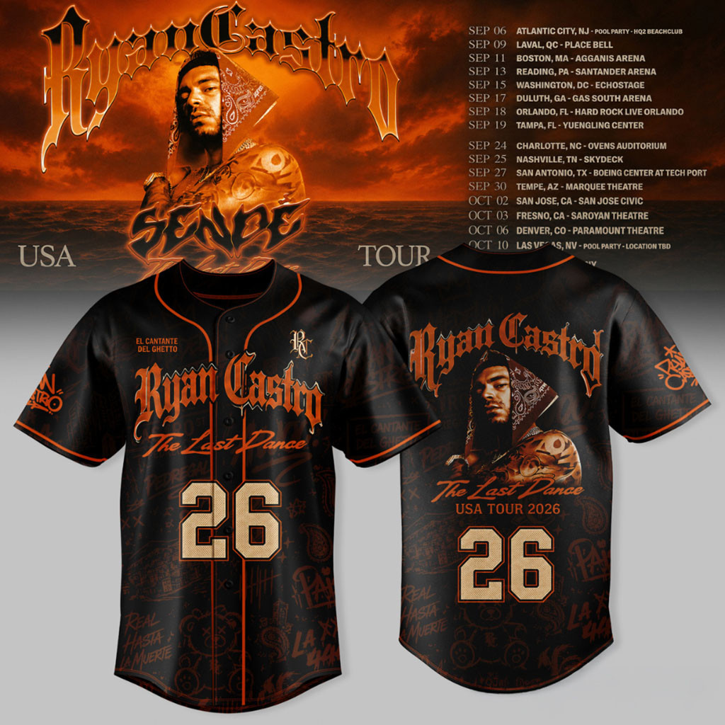 Ryan Castro Merch Sende The Last Dance USA Tour 2026 Baseball Jersey Best Gifts For Music Lovers 1 - Unicasport Ryan Castro Merch Sende The Last Dance USA Tour 2026 Baseball Jersey Best Gifts For Music Lovers