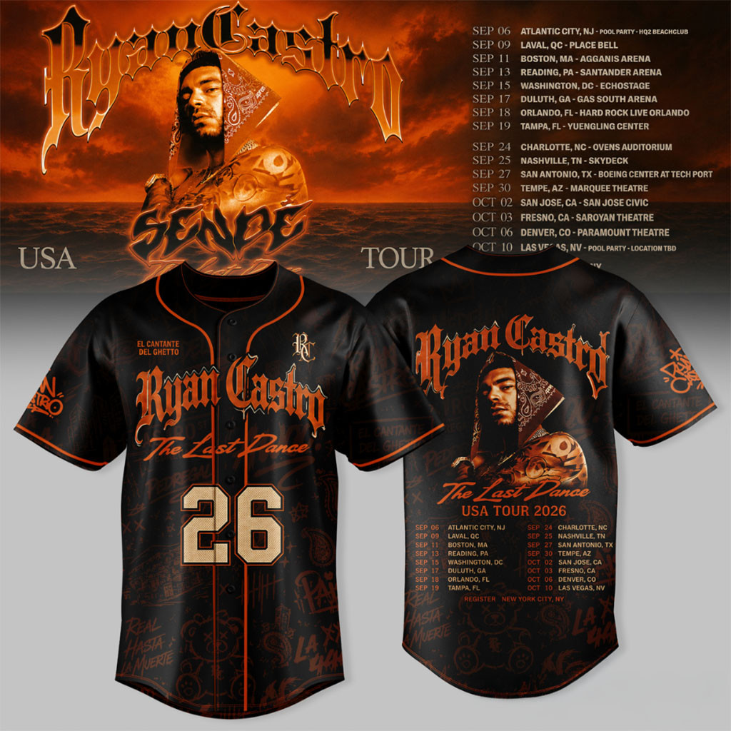 Ryan Castro Merch Sende The Last Dance USA Tour 2026 Baseball Jersey Music Lovers Gifts 1 - Unicasport Ryan Castro Merch Sende The Last Dance USA Tour 2026 Baseball Jersey Music Lovers Gifts