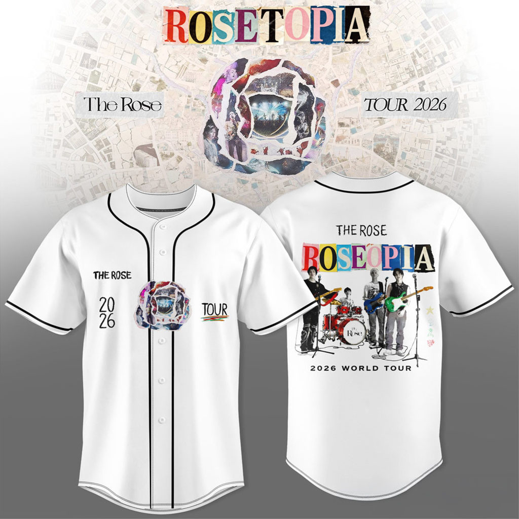 Rosetopia The Rose Tour 2026 Live Session Baseball Jersey White The Rose Merch Rock Fan Gear 1 - Unicasport Rosetopia The Rose Tour 2026 Live Session Baseball Jersey White The Rose Merch Rock Fan Gear