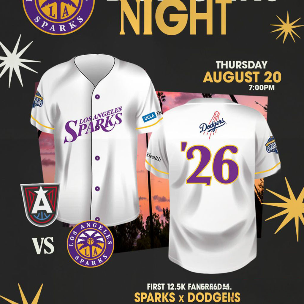 LA Sparks X Los Angeles Dodgers Night Cobranded Baseball Jersey Fan Merch Game Day Gifts 1 - Unicasport LA Sparks X Los Angeles Dodgers Night Cobranded Baseball Jersey Fan Merch Game Day Gifts