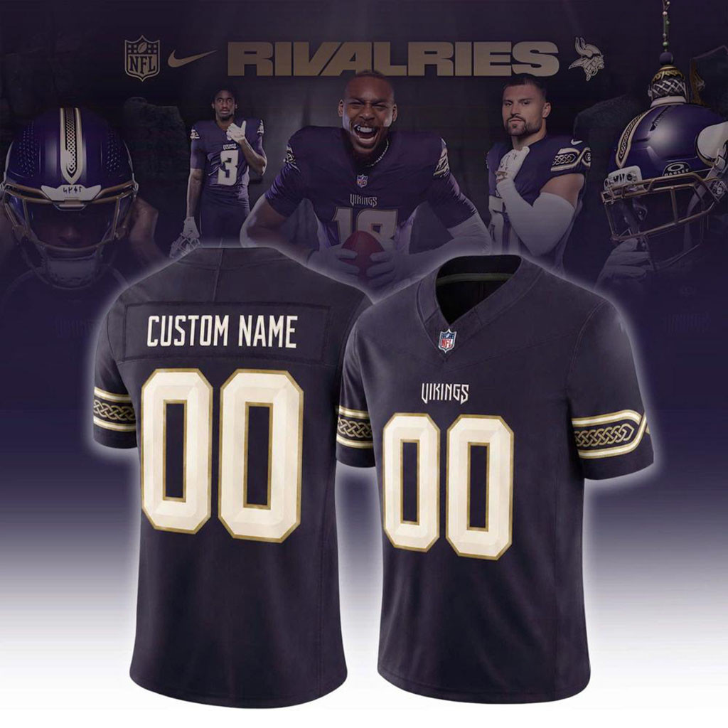 Personalized Minnesota Vikings Rivalries Jersey 2026 Norse Pattern Jersey MN Vikings Merch 1 - Unicasport Personalized Minnesota Vikings Rivalries Jersey 2026 Norse Pattern Jersey MN Vikings Merch