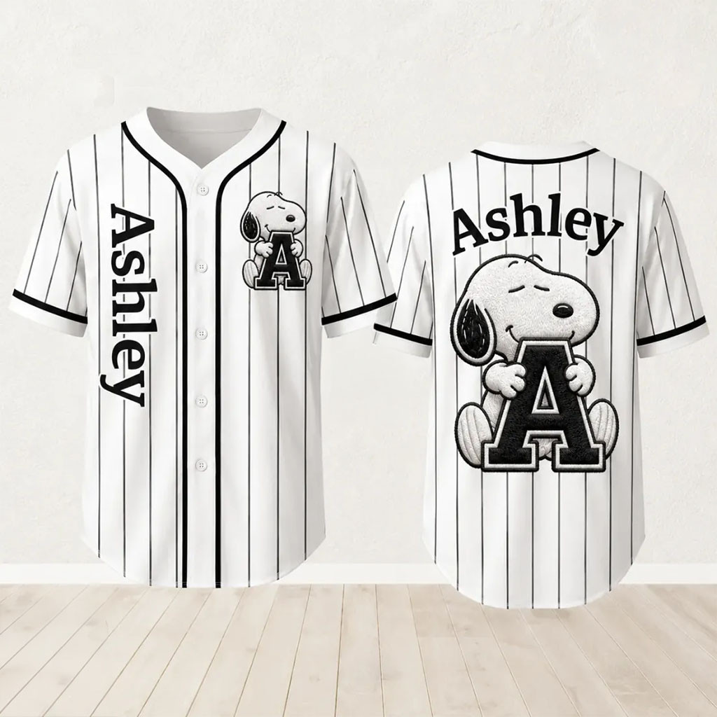 Personalized Snoopy Comic Strip Baseball Jersey Peanuts Merch Birthday Gift For Friends 1 - Unicasport Personalized Snoopy Comic Strip Baseball Jersey Peanuts Merch Birthday Gift For Friends