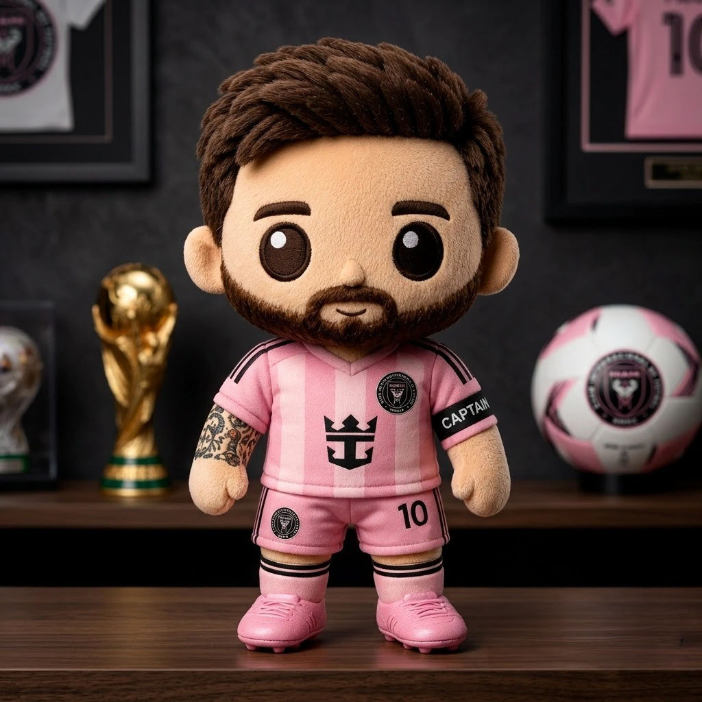Lionel Messi Inter Miami Pink Home Jersey Chibi Plush Pillow Lionel Messi Merch Sofa Decor 1 - Unicasport Lionel Messi Inter Miami Pink Home Jersey Chibi Plush Pillow Lionel Messi Merch Sofa Decor