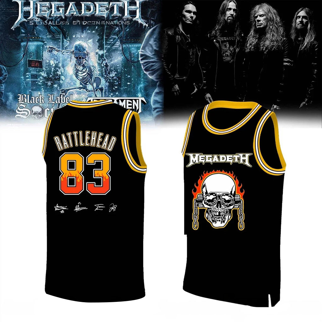 Megadeth Rattlehead #83 Basketball Jersey Heavy Metal Band Skull Sleeveless Shirt Megadeth Merch 1 - Unicasport Megadeth Rattlehead #83 Basketball Jersey Heavy Metal Band Skull Sleeveless Shirt Megadeth Merch
