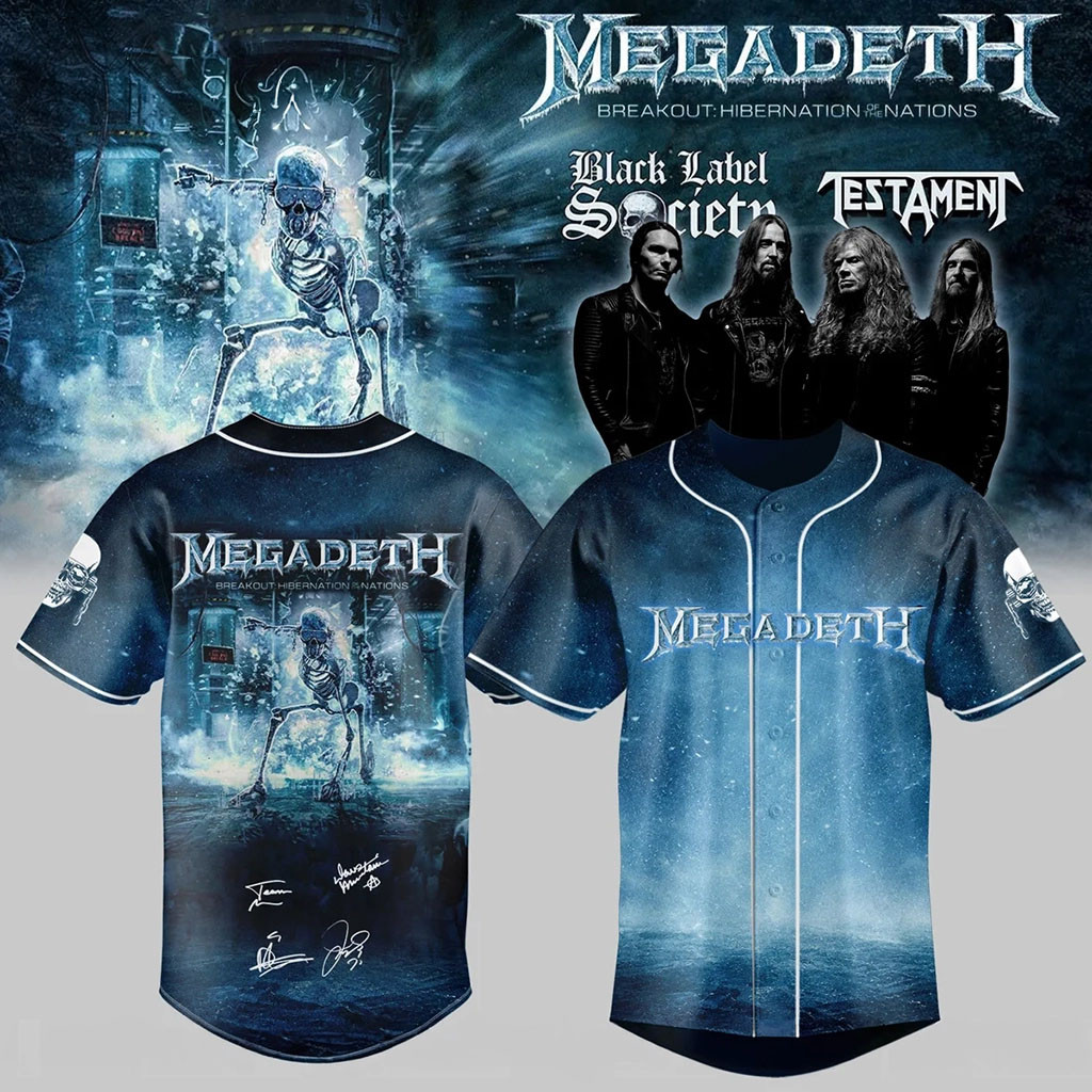 Megadeth Merch Breakout Hibernation Of The Nations Skull Baseball Jersey Heavy Metal Fan Gifts 1 - Unicasport Megadeth Merch Breakout Hibernation Of The Nations Skull Baseball Jersey Heavy Metal Fan Gifts