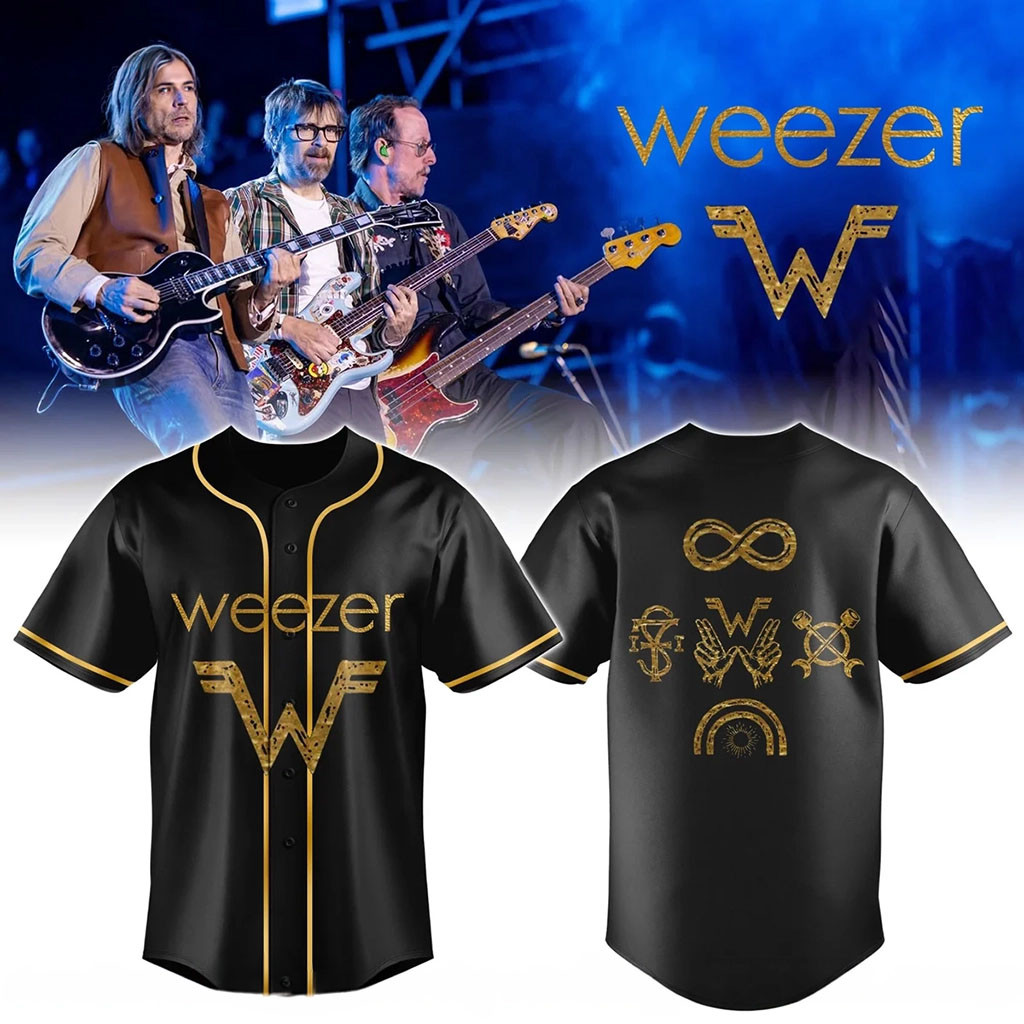 Weezer The Gathering World Tour Baseball Jersey Weezer Merch Alternative Rock Band Fan Gift 1 - Unicasport Weezer The Gathering World Tour Baseball Jersey Weezer Merch Alternative Rock Band Fan Gift