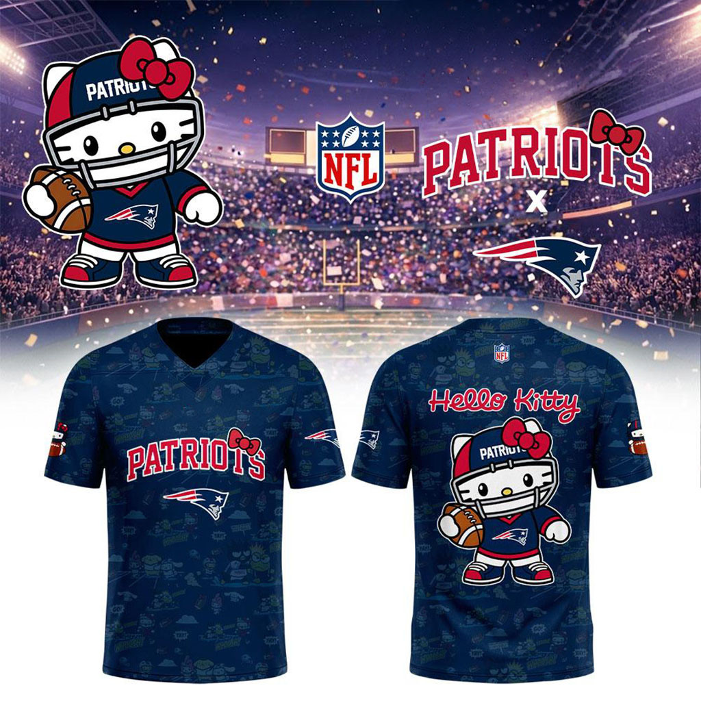 New England Patriots x Hello Kitty 2026 Cute Graphic Football Jersey NE Patriots Merch 1 - Unicasport New England Patriots x Hello Kitty 2026 Cute Graphic Football Jersey NE Patriots Merch