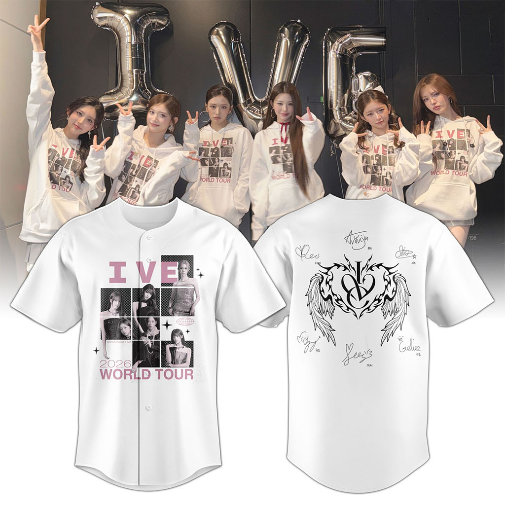 IVE Special Show What I Am Tour 2026 Baseball Jersey Signed IVE World Tour Merch Kpop Fan Gifts 1 - Unicasport IVE Special Show What I Am Tour 2026 Baseball Jersey Signed IVE World Tour Merch Kpop Fan Gifts
