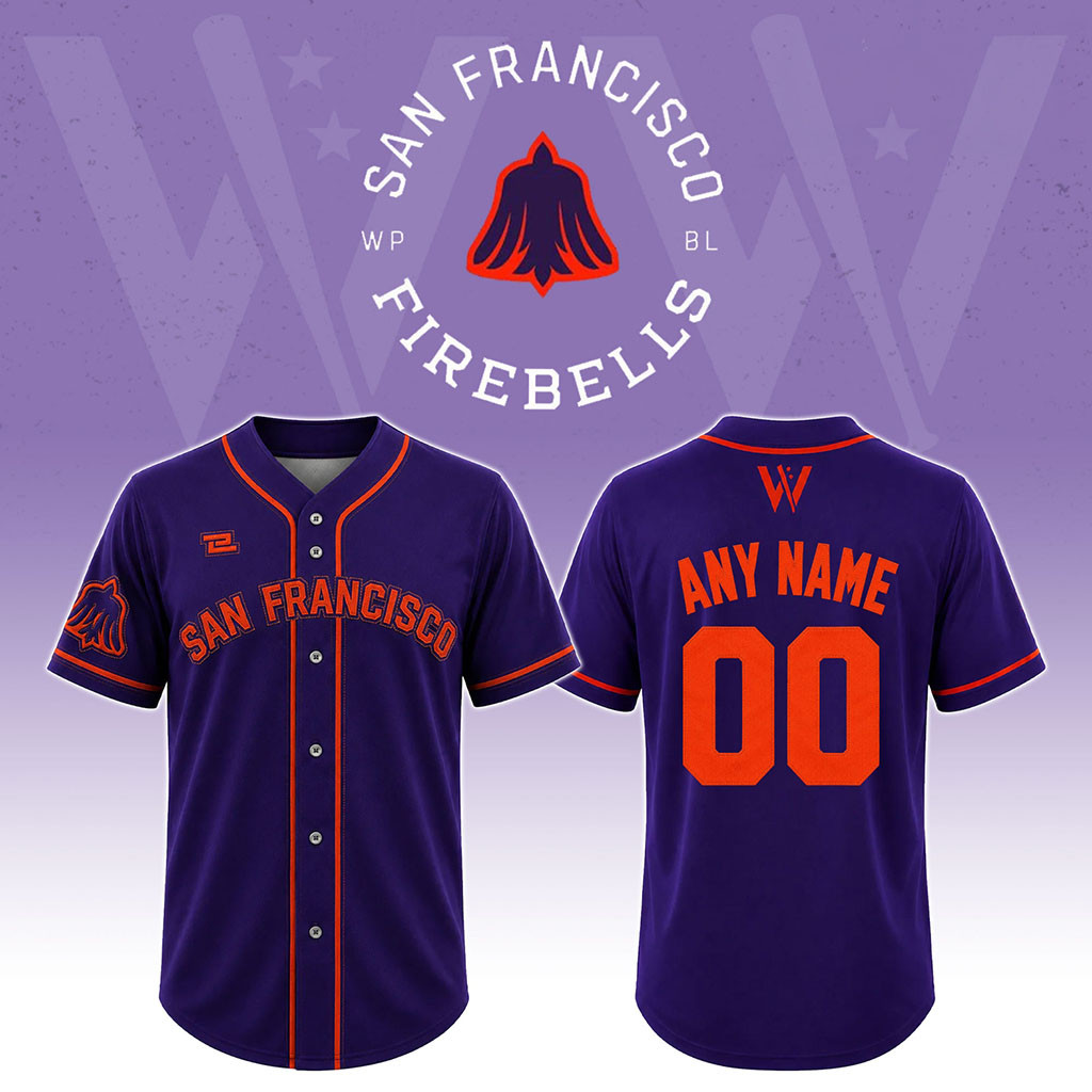 Custom San Francisco Firebells WPBL New 2026 Season Away Baseball Jersey SF Firebells Merch 1 - Unicasport Custom San Francisco Firebells WPBL New 2026 Season Away Baseball Jersey SF Firebells Merch