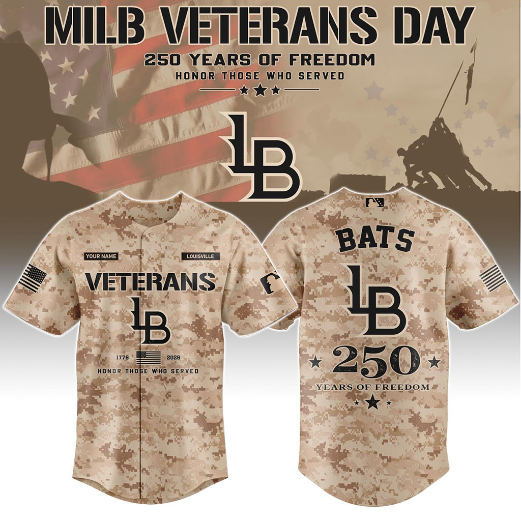 Personalized Louisville Bats Special Veterans Day 2026 Baseball Jersey Louisville Bats Merch 1 - Unicasport Personalized Louisville Bats Special Veterans Day 2026 Baseball Jersey Louisville Bats Merch
