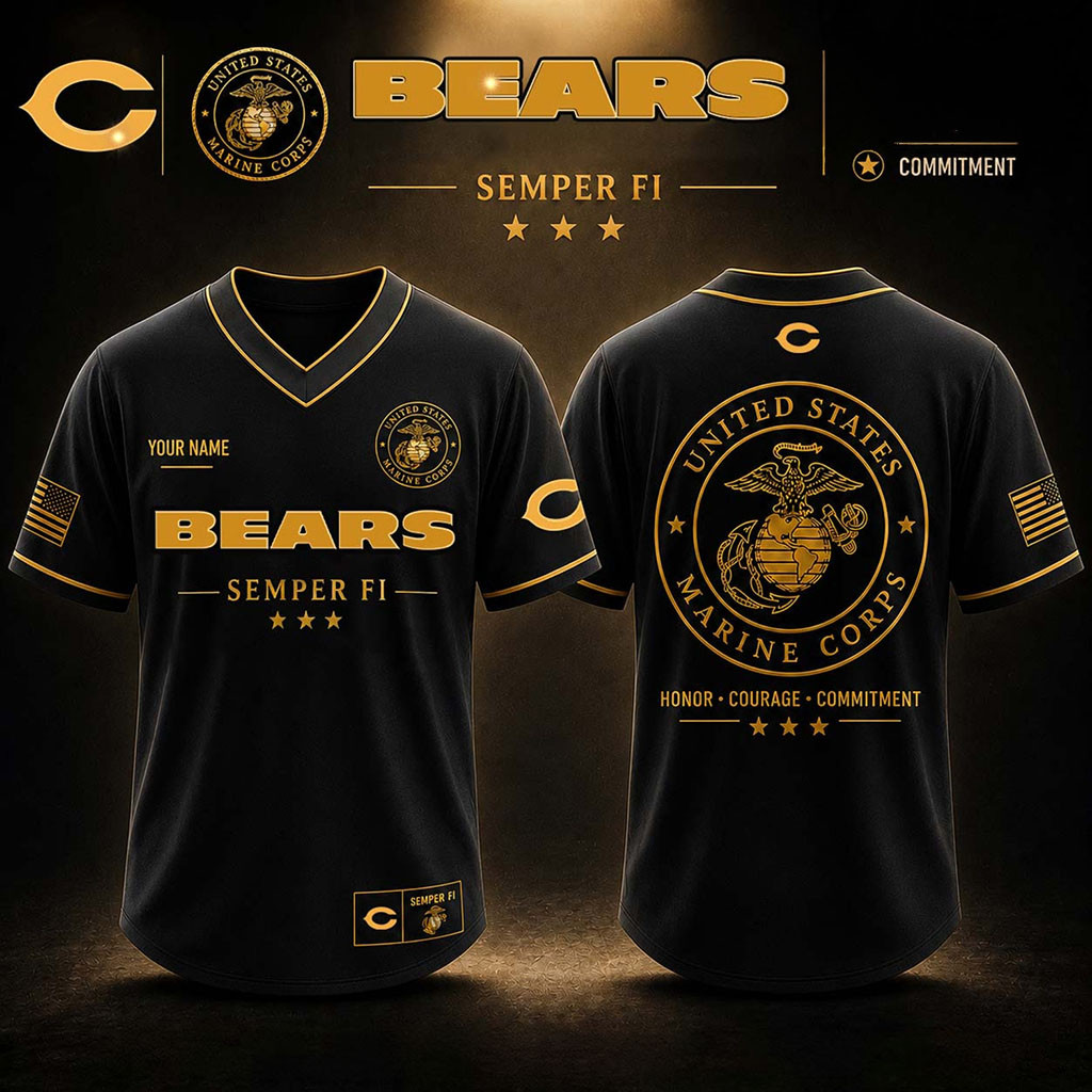 Custom Chicago Bears USMC Tribute Jersey Semper Fi Jersey Chicago Bears Merch Veteran Gift 1 - Unicasport Custom Chicago Bears USMC Tribute Jersey Semper Fi Jersey Chicago Bears Merch Veteran Gift