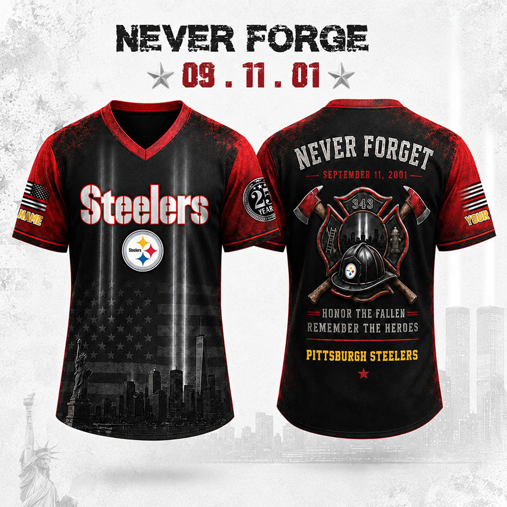 Personalized Pittsburgh Steelers Never Forget 9 11 Memorial Baseball Jersey Steelers Merch Gift 1 - Unicasport Personalized Pittsburgh Steelers Never Forget 9 11 Memorial Baseball Jersey Steelers Merch Gift