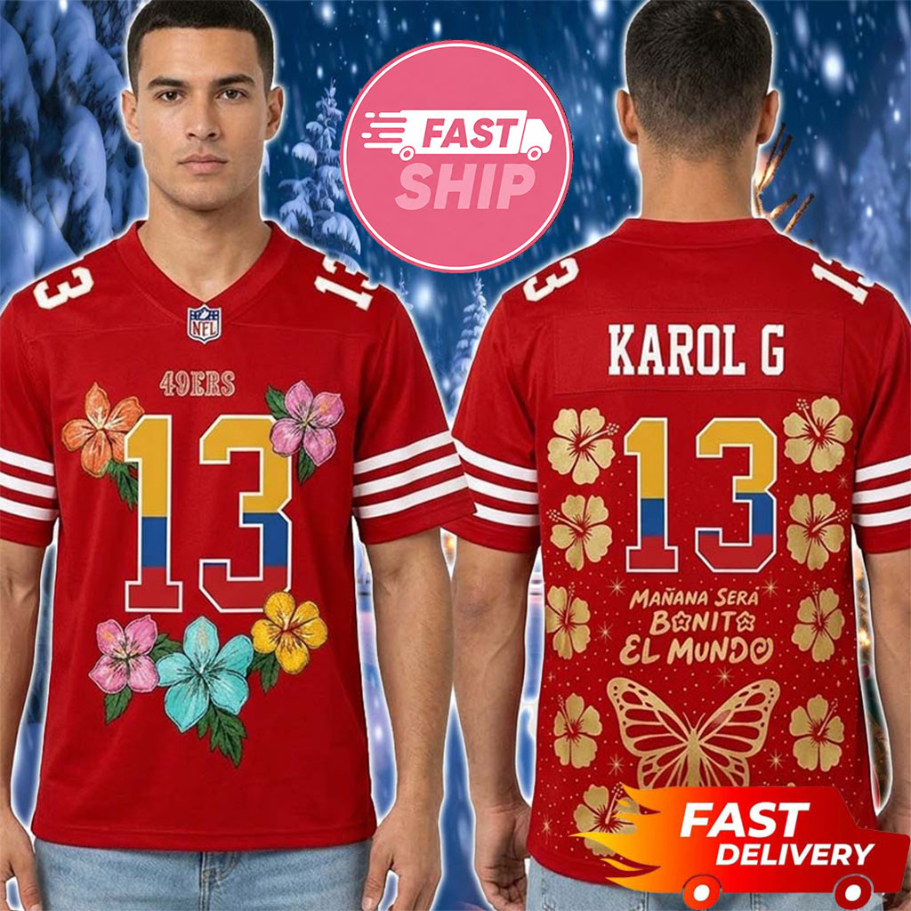 San Francisco 49ers x Karol G Viajando Por El Mundo Tropitour 2026 Jersey 49ers Merch Fan Gear 1 - Unicasport San Francisco 49ers x Karol G Viajando Por El Mundo Tropitour 2026 Jersey 49ers Merch Fan Gear