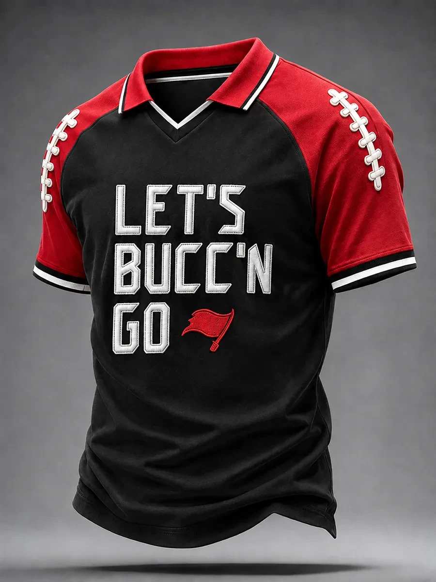Tampa Bay Buccaneers Merch Tampa Bay Football Let's Bucc'n Go V-Neck Polo Jersey Fan Gifts 1 - Unicasport Tampa Bay Buccaneers Merch Tampa Bay Football Let's Bucc'n Go V-Neck Polo Jersey Fan Gifts