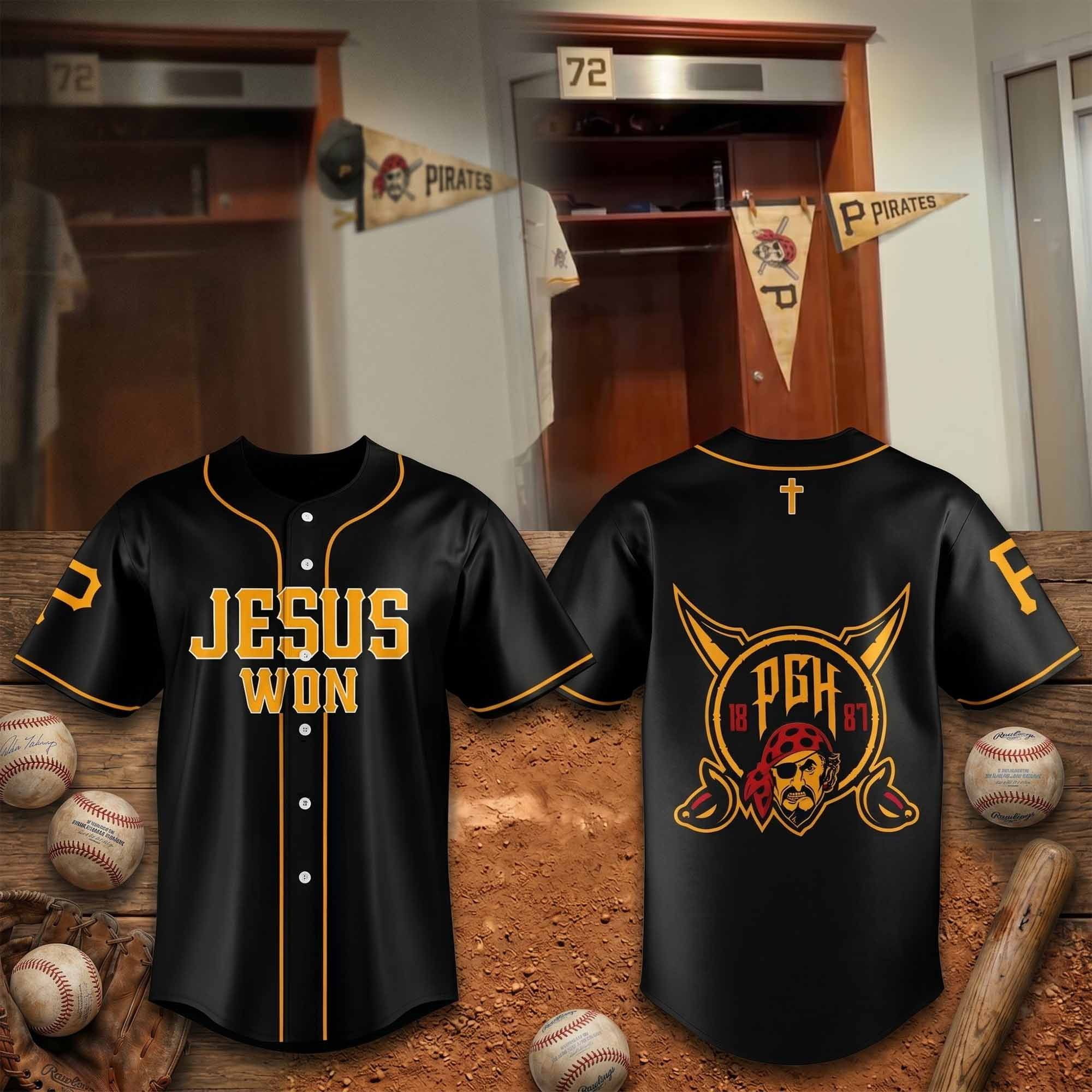 2026 Pirates Jesus Won Baseball Jersey 1 - Unicasport 2026 Pirates Jesus Won Baseball Jersey