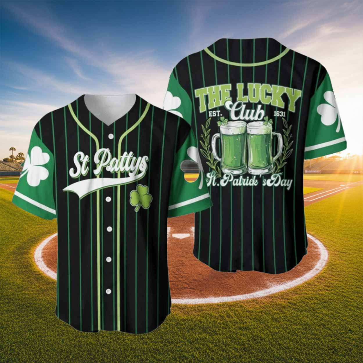 2026 St Patrick’s Day The Lucky Club Baseball Jersey 1 - Unicasport 2026 St Patrick’s Day The Lucky Club Baseball Jersey