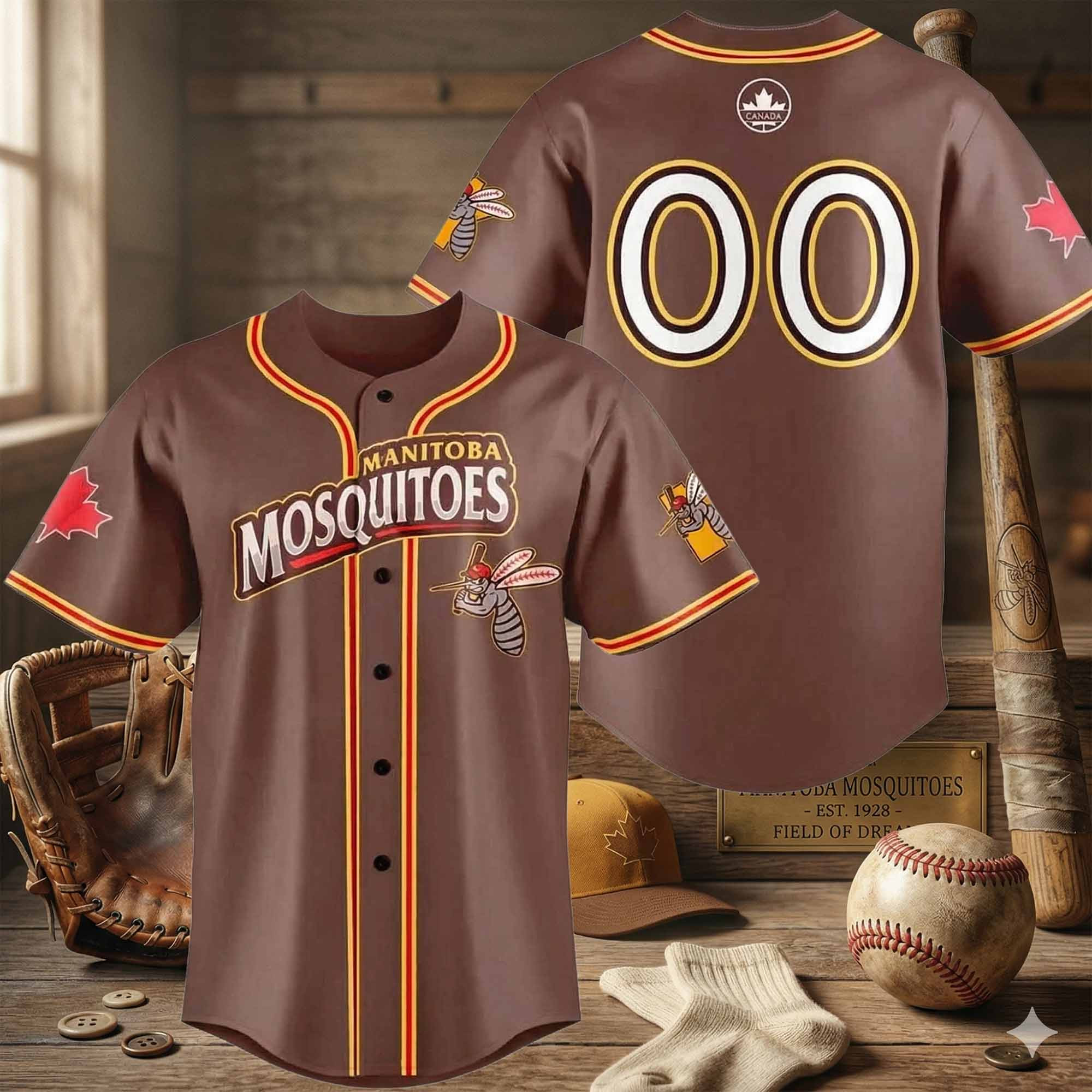 Custom 2026 Winnipeg Goldeyes Manitoba Mosquitoes Baseball Jersey 1 - Unicasport Custom 2026 Winnipeg Goldeyes Manitoba Mosquitoes Baseball Jersey