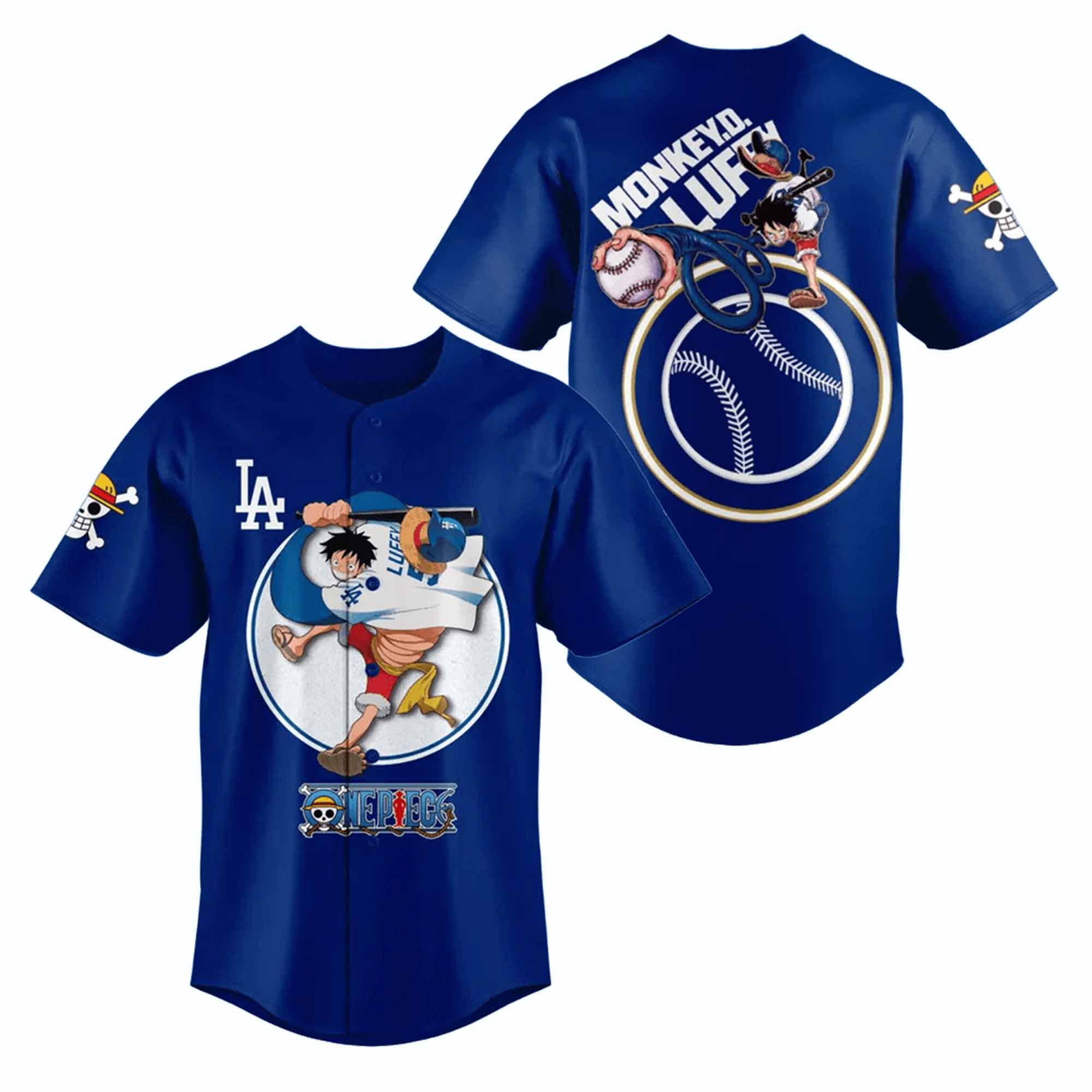 2026 LA Dodgers Shohei Ohtani Monkey D Luffy One Piece Night Jersey 1 - Unicasport 2026 LA Dodgers Shohei Ohtani Monkey D Luffy One Piece Night Jersey