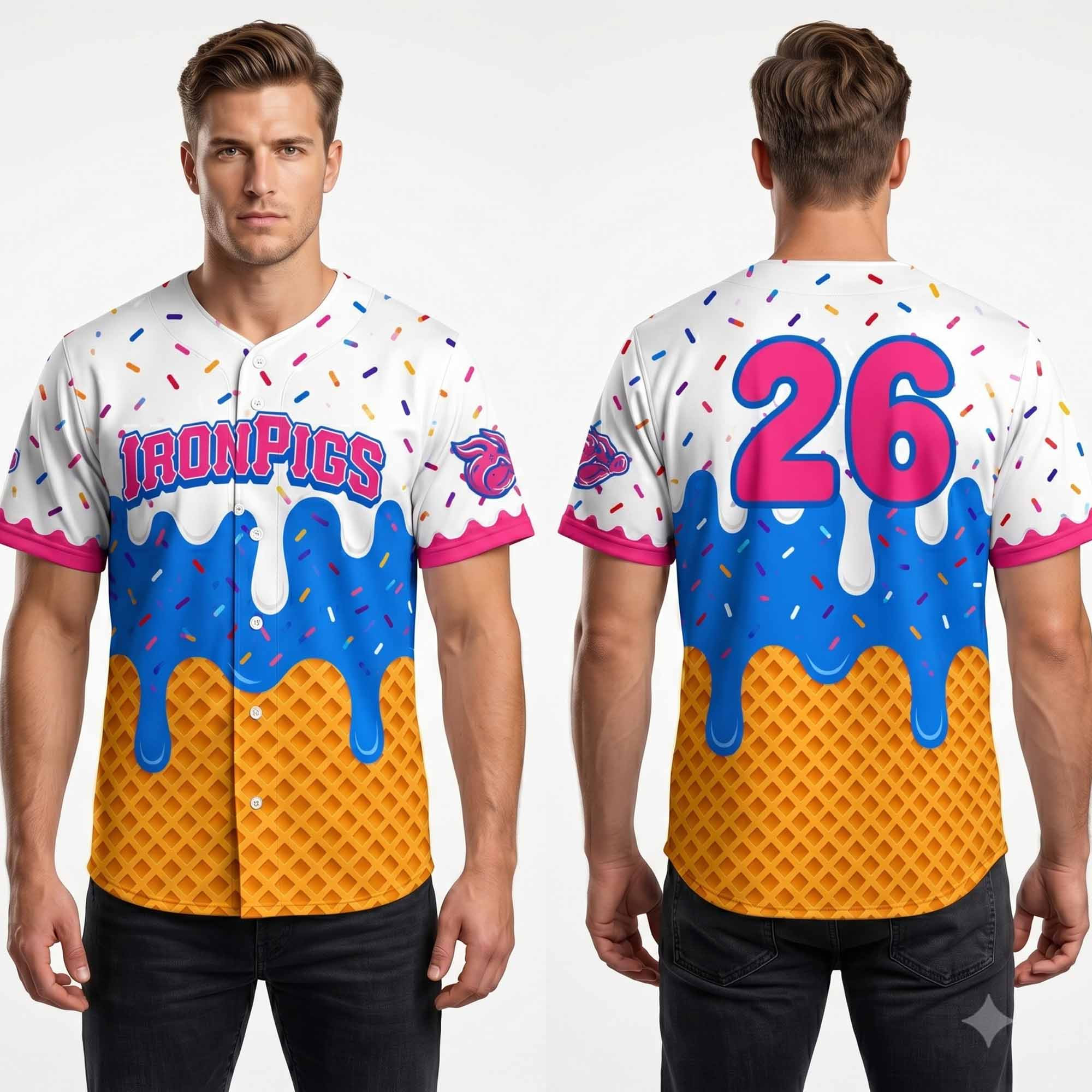2026 Lehigh Valley IronPigs Ice Cream Jersey 1 - Unicasport 2026 Lehigh Valley IronPigs Ice Cream Jersey