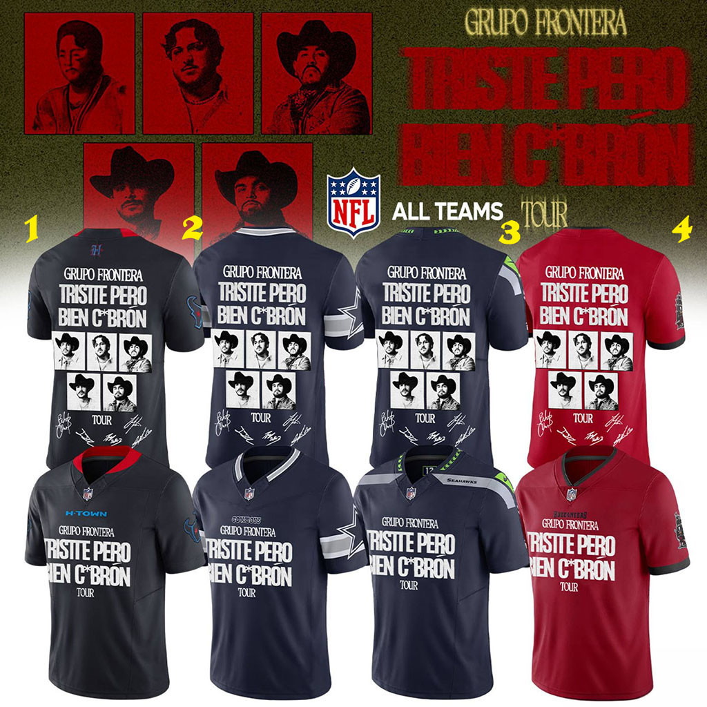 Team Football X Grupo Frontera Triste Pero Bien Cabron Tour Jersey Grupo Frontera Merch Fan Gear 1 - Unicasport Team Football X Grupo Frontera Triste Pero Bien Cabron Tour Jersey Grupo Frontera Merch Fan Gear