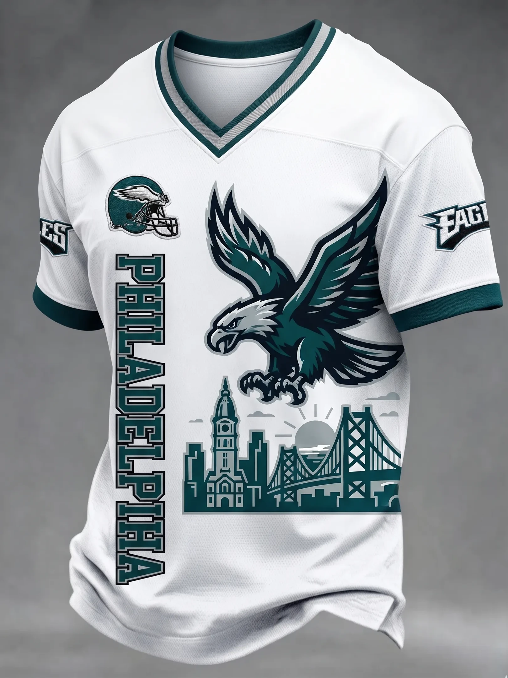 Philadelphia Eagles Merch Game Day Philadelphia Football V-Neck Jersey Gifts For Football Fan 1 - Unicasport Philadelphia Eagles Merch Game Day Philadelphia Football V-Neck Jersey Gifts For Football Fan