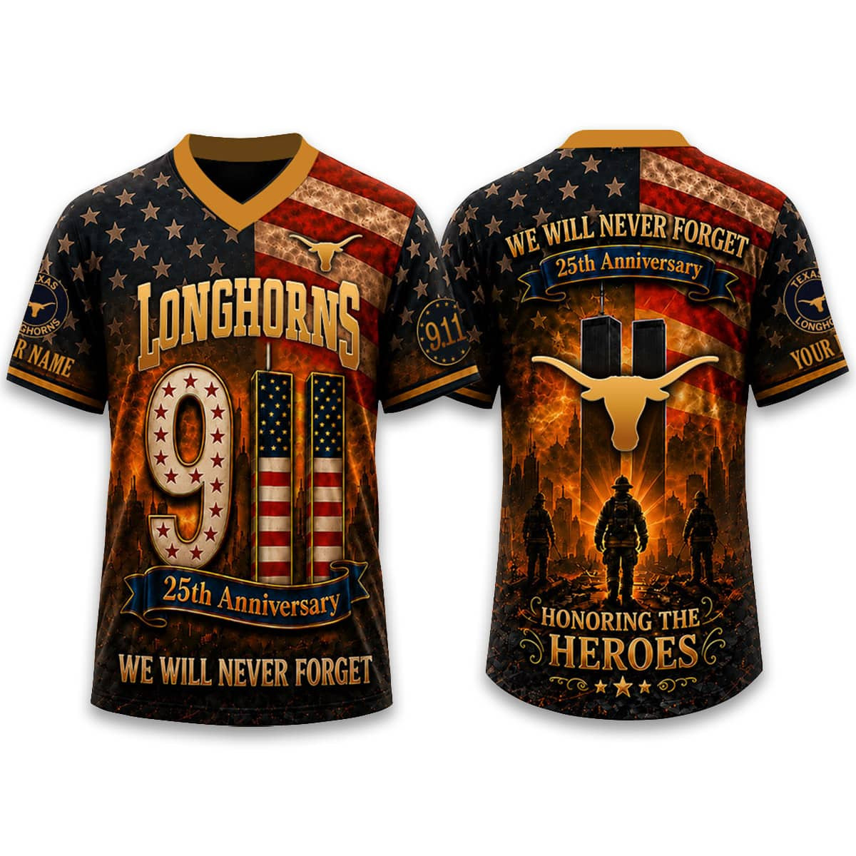 Longhorns Firefighter Never Forget 9 11 2026 Jersey 1 - Unicasport Longhorns Firefighter Never Forget 9 11 2026 Jersey