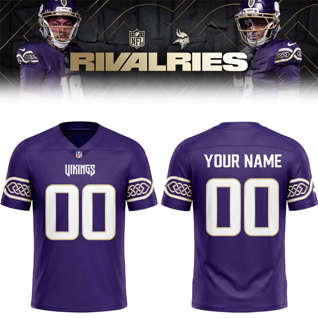Custom Minnesota Vikings 2026 Rivalries Football Jersey Vikings Merch Gifts For Football Fan 1 - Unicasport Custom Minnesota Vikings 2026 Rivalries Football Jersey Vikings Merch Gifts For Football Fan