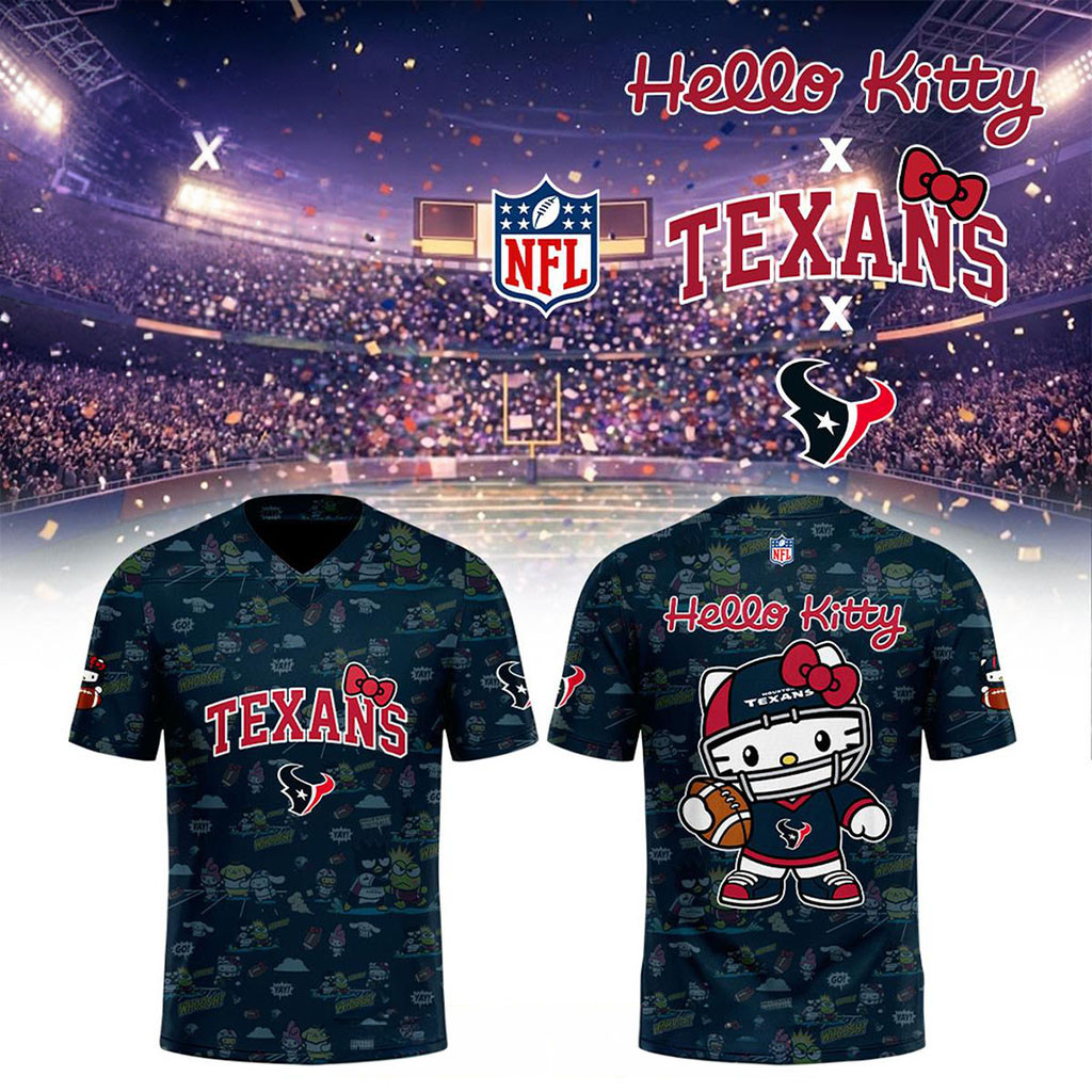 Houston Texans Hello Kitty 2026 x Theme Night Football Jersey Texans Merch Gifts For Fans 1 - Unicasport Houston Texans Hello Kitty 2026 x Theme Night Football Jersey Texans Merch Gifts For Fans