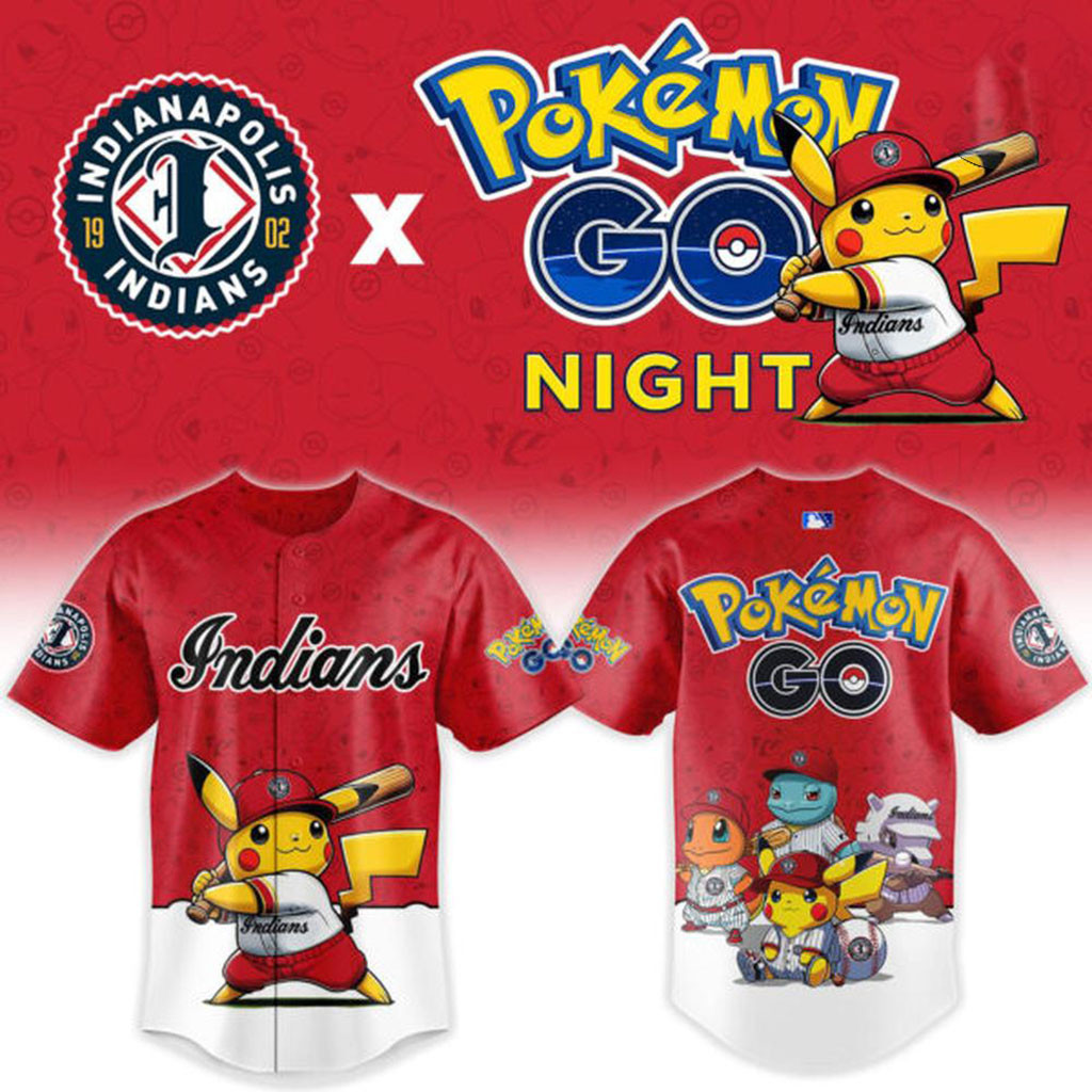 Indianapolis Indians Pokemon GO Theme Night Baseball Jersey Indians Merch Baseball Fan Gifts 1 - Unicasport Indianapolis Indians Pokemon GO Theme Night Baseball Jersey Indians Merch Baseball Fan Gifts