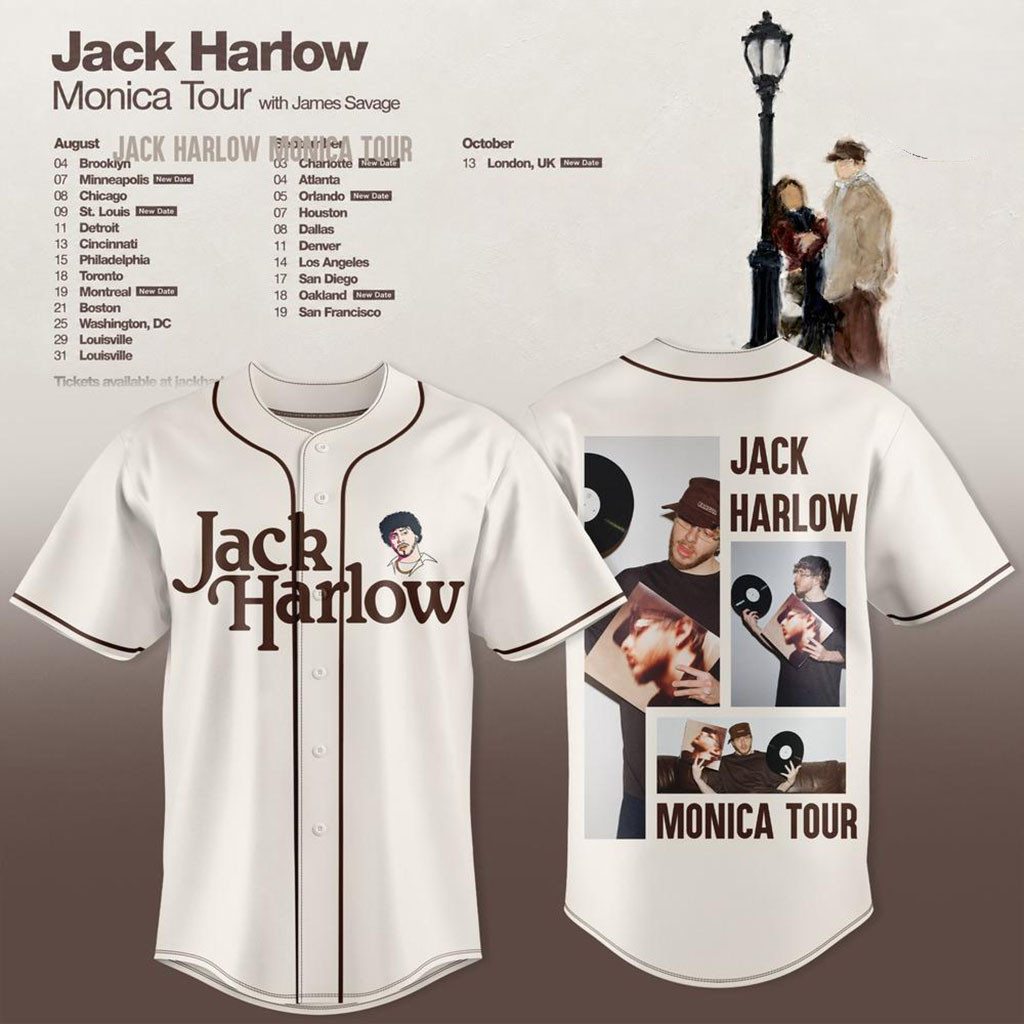 Jack Harlow Monica Tour Concert Baseball Jersey 2026 Jack Harlow Merch Present For Music Fans 1 - Unicasport Jack Harlow Monica Tour Concert Baseball Jersey 2026 Jack Harlow Merch Present For Music Fans