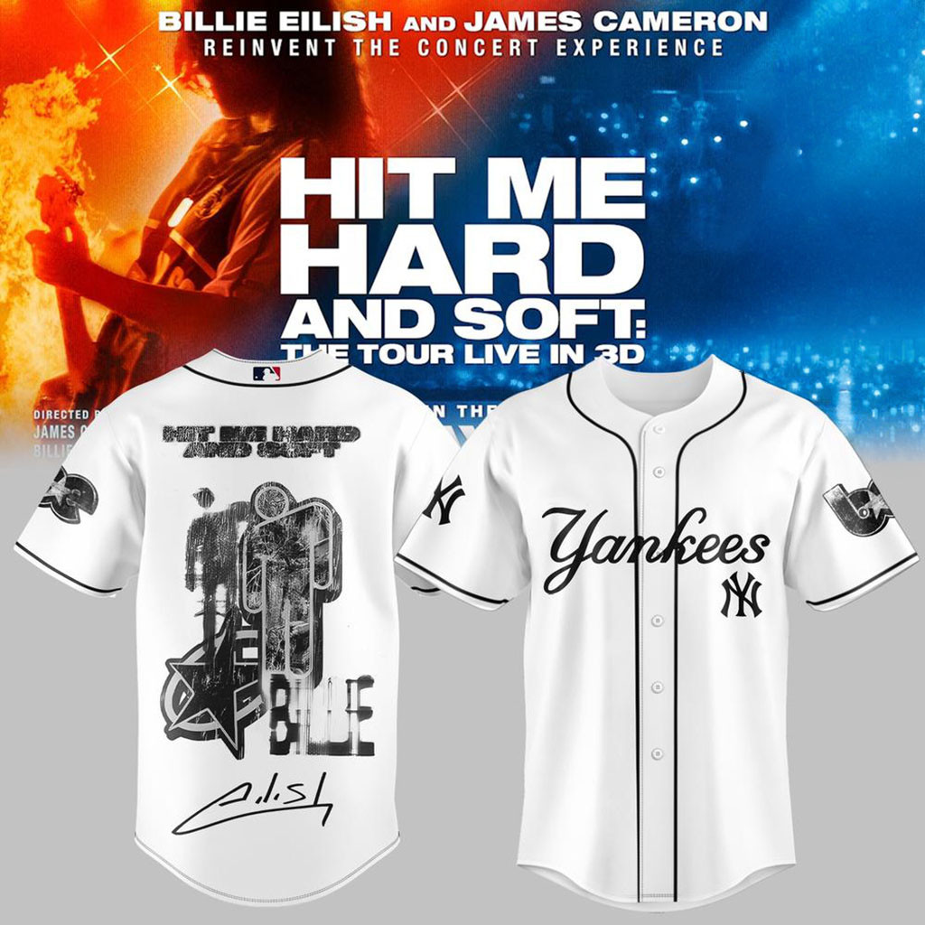 New York Yankees Billie Eilish Hit Me Hard And Soft Baseball Jersey NY Yankees Merch Fan Gifts 1 - Unicasport New York Yankees Billie Eilish Hit Me Hard And Soft Baseball Jersey NY Yankees Merch Fan Gifts