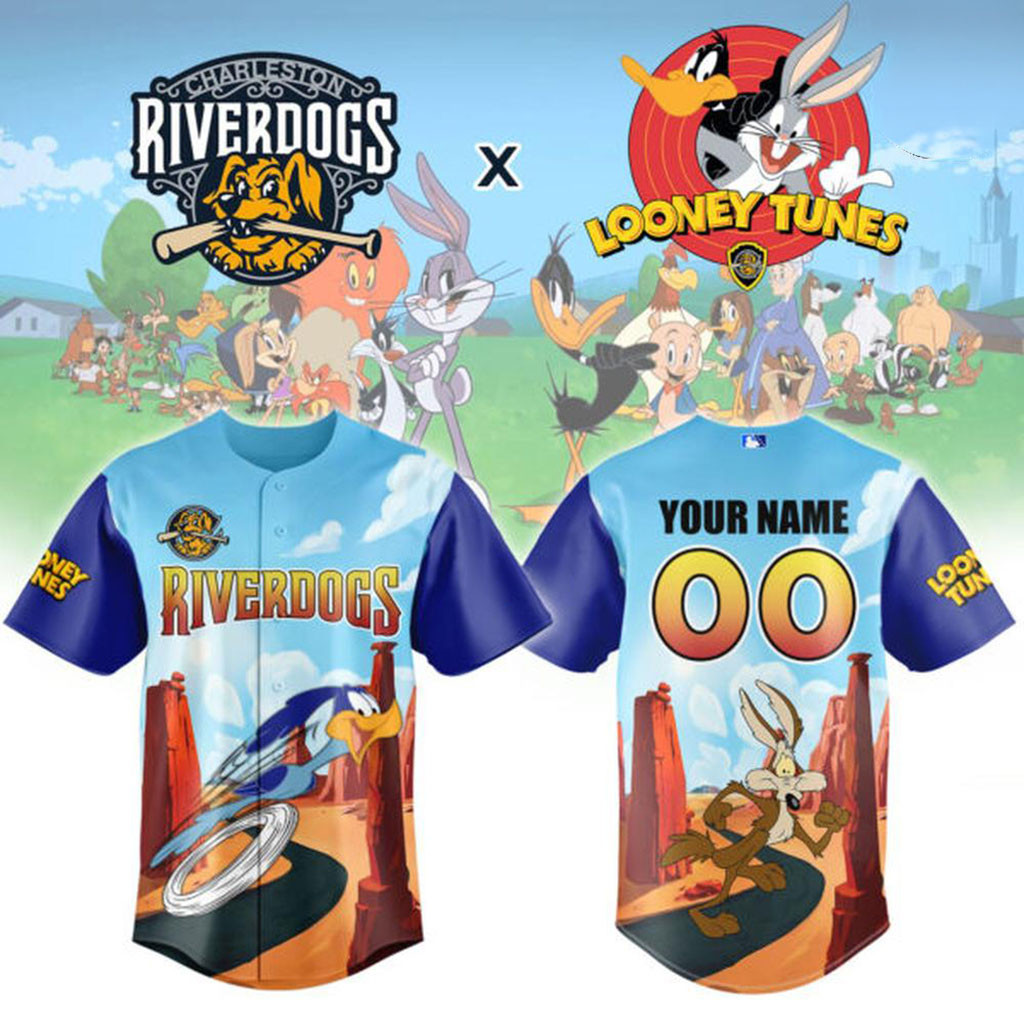 Personalized Charleston RiverDogs X Looney Tunes Night Baseball Jersey RiverDogs Merch 2026 1 - Unicasport Personalized Charleston RiverDogs X Looney Tunes Night Baseball Jersey RiverDogs Merch 2026