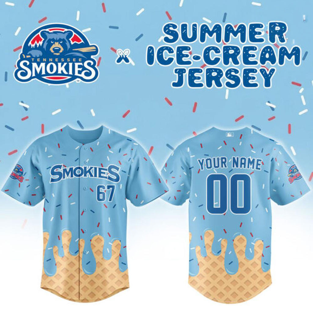 Personalized Tennessee Smokies X Summer Ice Cream Baseball Jersey Tennessee Smokies Merch 1 - Unicasport Personalized Tennessee Smokies X Summer Ice Cream Baseball Jersey Tennessee Smokies Merch